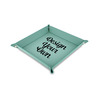 Faux Leather Dice Tray - 6" x 6" - Teal
