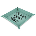 Design Your Own Faux Leather Valet Tray - 9" x 9"  - Teal
