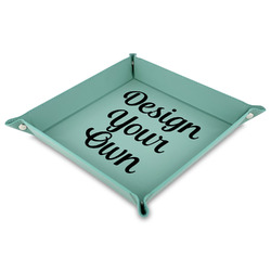 Design Your Own Faux Leather Dice Tray - 9" x 9"  - Teal