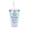16 oz Double Wall Acrylic Tumbler with Lid & Straw - Full Print