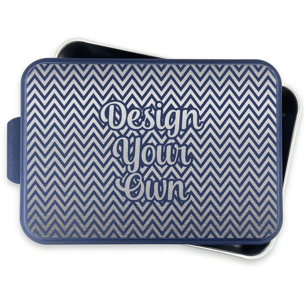 Design Your Own Aluminum Baking Pan - Navy Lid - FRONT w/lid off