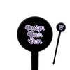 4" Round Plastic Food Picks - Black - Single-Sided