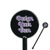 5.5" Round Plastic Stir Sticks - Black - Single-Sided