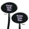Design Your Own Black Plastic 7" Stir Stick - Double Sided - Oval - Front & Back