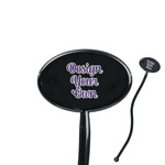 Design Your Own 7" Oval Plastic Stir Sticks - Black - Single-Sided