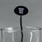 Design Your Own Black Plastic 7" Stir Stick - Oval - Main