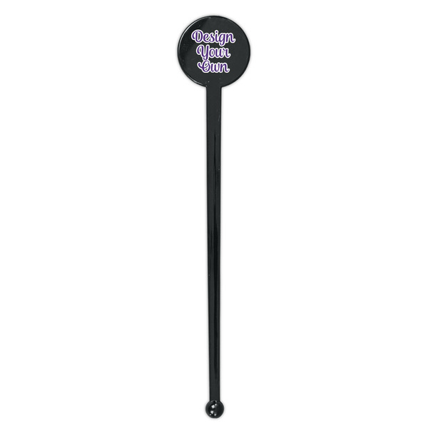 Design Your Own Black Plastic 7" Stir Stick - Round - Single Stick