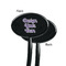 Design Your Own Black Plastic 7" Stir Stick - Single Sided - Oval - Front & Back