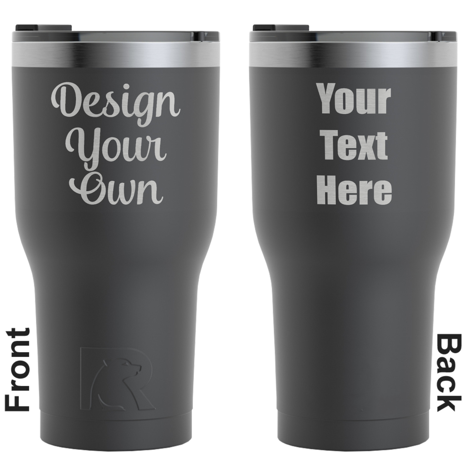 Design Your Own RTIC Tumbler Black Engraved Front & Back