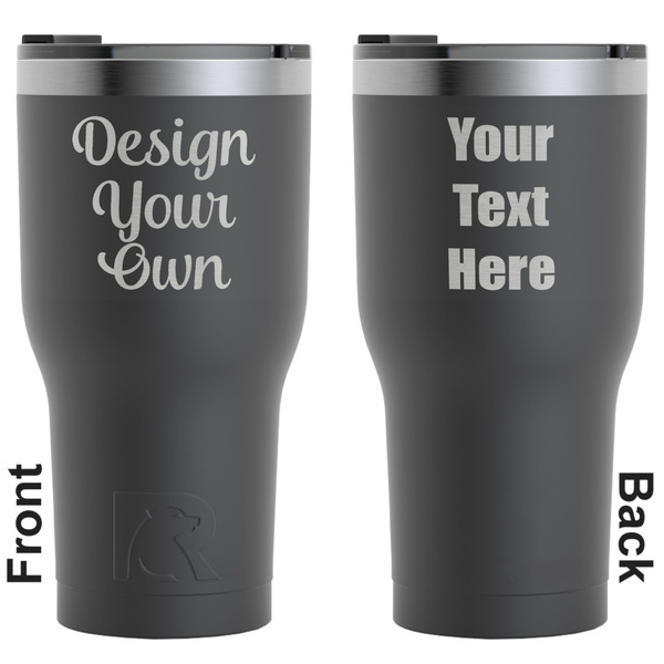 Design Your Own RTIC Tumbler - Black - Laser Engraved - Double-Sided