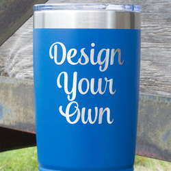 Design Your Own 20 oz Stainless Steel Tumbler - Royal Blue - Double-Sided