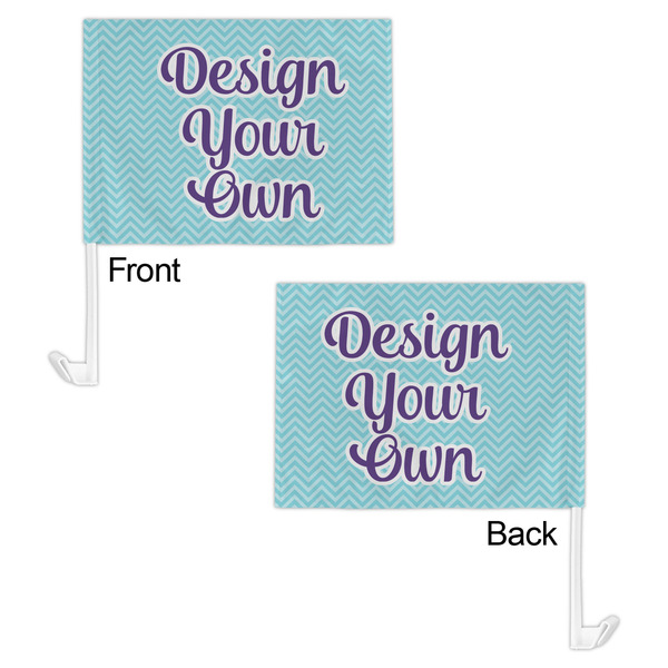 Design Your Own Car Flag - 11" x 8" - Front & Back View