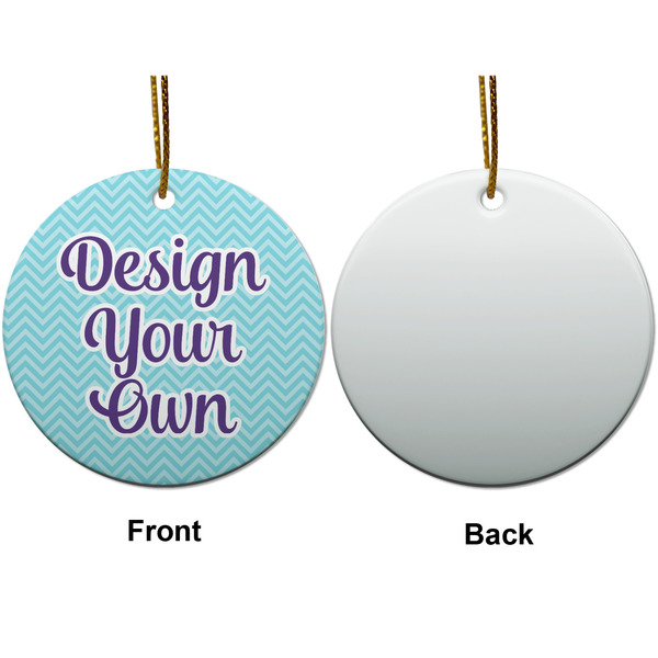 Design Your Own Ceramic Flat Ornament - Circle Front & Back (APPROVAL)