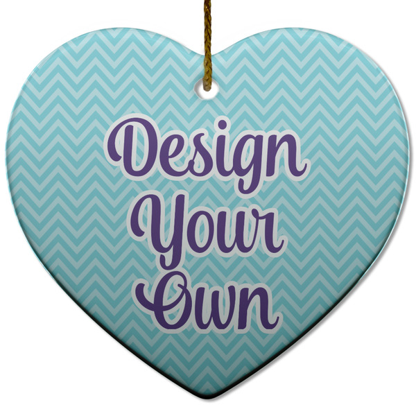 Design Your Own Ceramic Flat Ornament - Heart (Front)