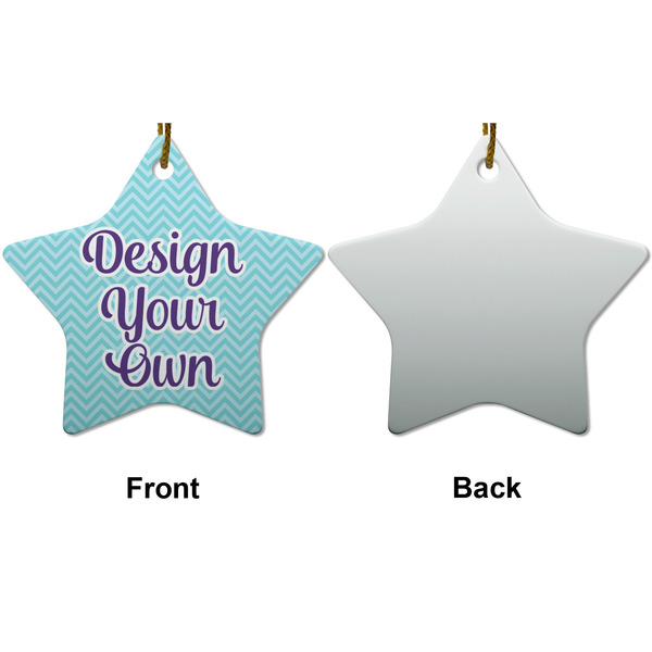 Design Your Own Ceramic Flat Ornament - Star Front & Back (APPROVAL)