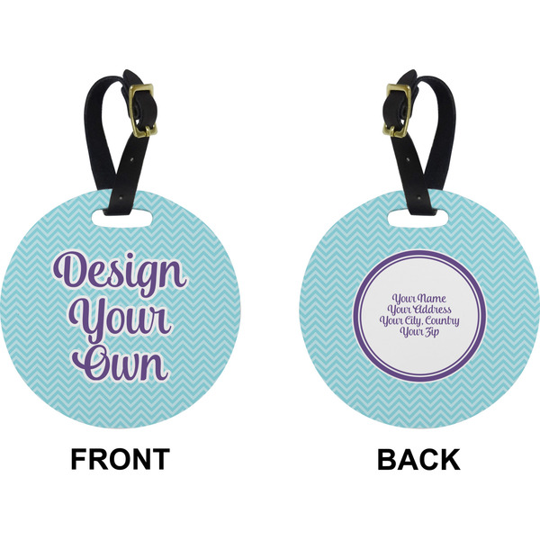 Design Your Own Circle Luggage Tag (Front + Back)