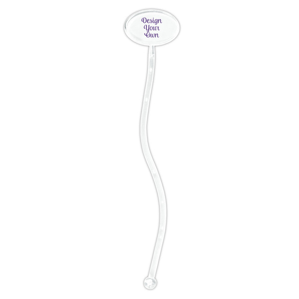 Design Your Own Clear Plastic 7" Stir Stick - Oval - Single Stick