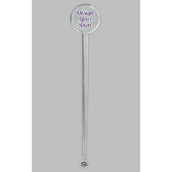 Design Your Own Clear Plastic 7" Stir Stick - Round - Single Stick