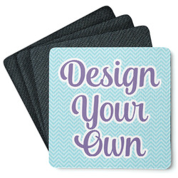 Design Your Own Square Rubber Backed Coasters - Set of 4