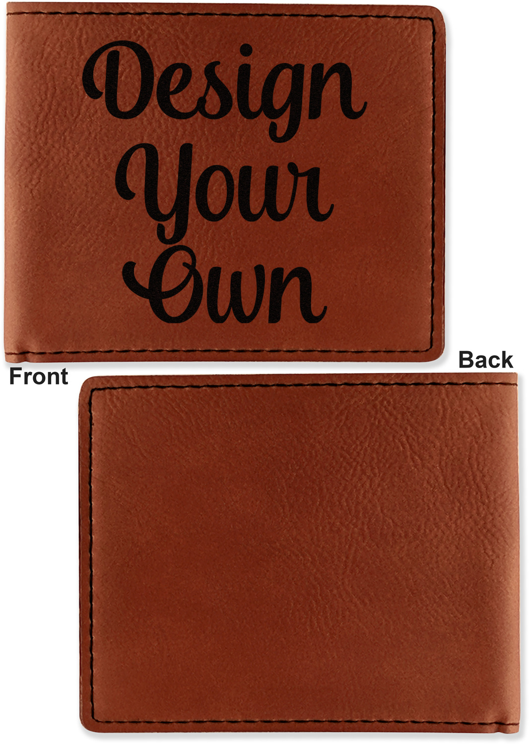 Design Your Own Leatherette Bifold Wallet - Single-Sided