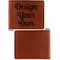 Design Your Own Cognac Leatherette Bifold Wallets - Front and Back Single Sided - Apvl