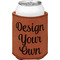 Design Your Own Cognac Leatherette Can Sleeve - Single Front