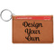 Design Your Own Cognac Leatherette Keychain ID Holders - Front Credit Card
