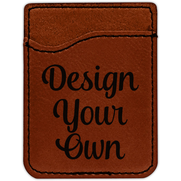 Design Your Own Cognac Leatherette Phone Wallet close up