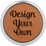 Design Your Own Leatherette Round Coaster w/ Silver Edge