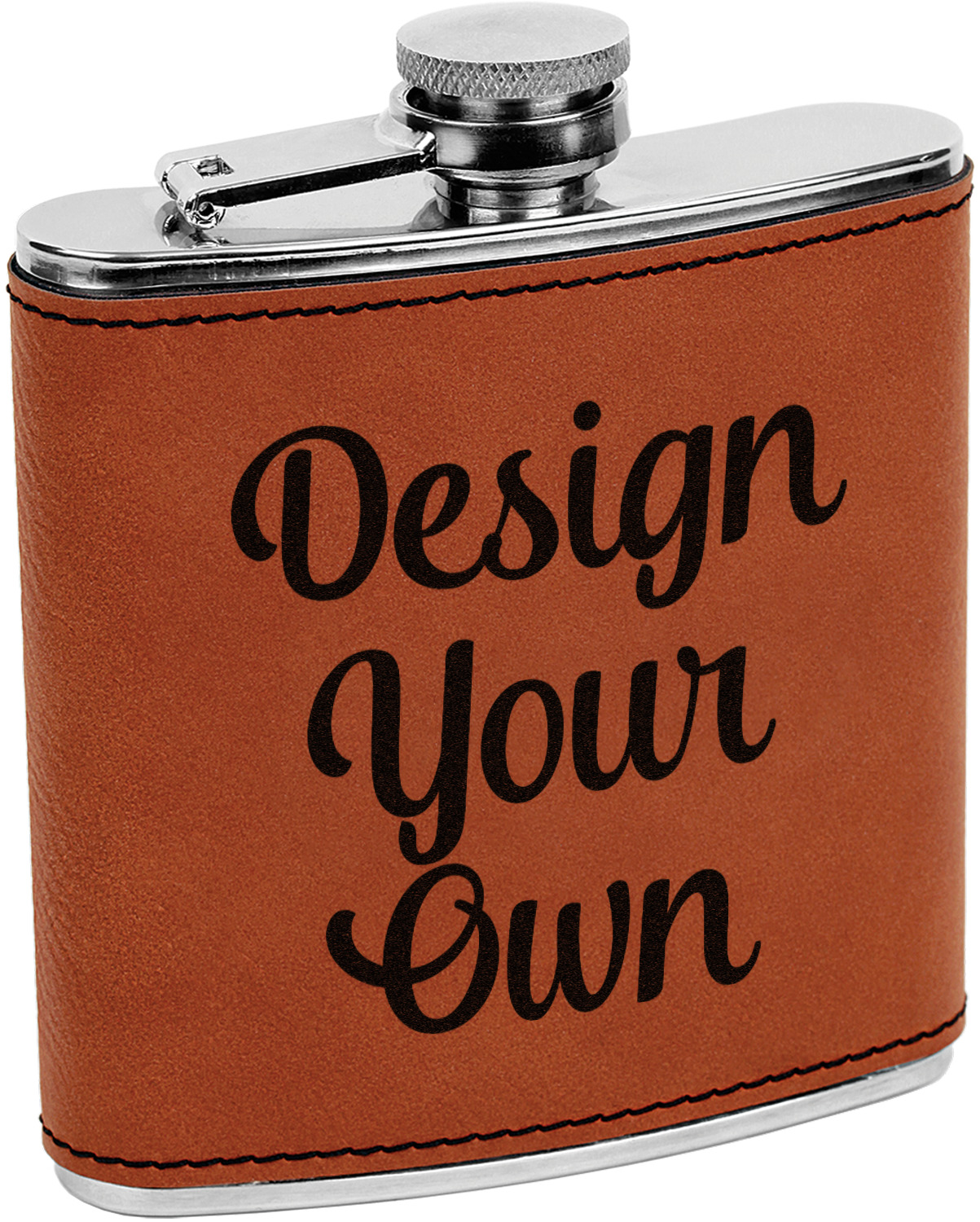 Leather Design Wrapped Stainless Steel Flask 