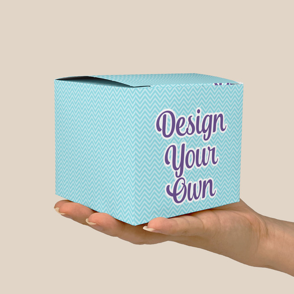 Design Your Own Cube Favor Gift Box - On Hand - Scale View