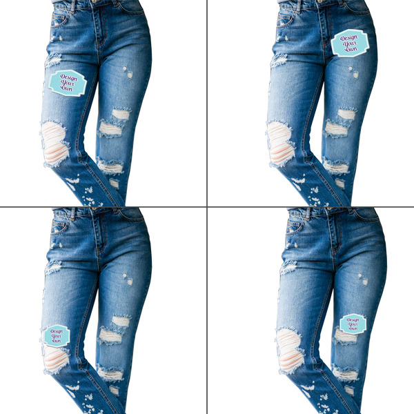 Design Your Own Custom Shape Iron On Patches - L PATCH w/measurements