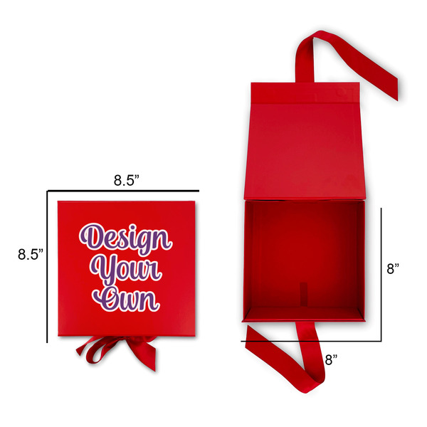 Design Your Own Gift Boxes with Magnetic Lid - Red - Open & Closed