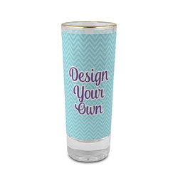 Design Your Own 2 oz Shot Glass - Glass with Gold Rim