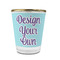 Design Your Own Glass Shot Glass - With gold rim - FRONT