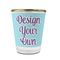 Design Your Own Glass Shot Glass - 1.5 oz - with Gold Rim - Set of 4
