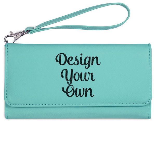 Design Your Own Ladies Leatherette Wallet - Laser Engraved - Teal