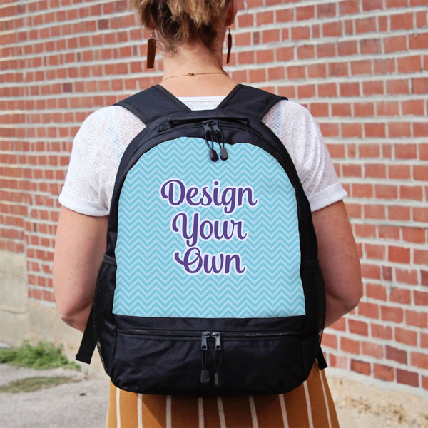 Design Your Own Large Backpack - Black - On Back