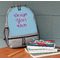 Design Your Own Large Backpack - Gray - On Desk