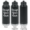 Design Your Own Laser Engraved Water Bottles - 2 Styles - Front & Back View
