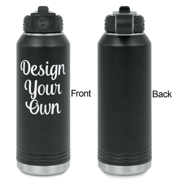 Design Your Own Laser Engraved Water Bottles - Front Engraving - Front & Back View