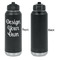 Design Your Own Laser Engraved Water Bottles - Front Engraving - Front & Back View