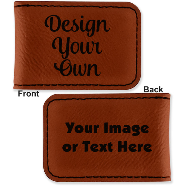 Design Your Own Leatherette Magnetic Money Clip - Front and Back