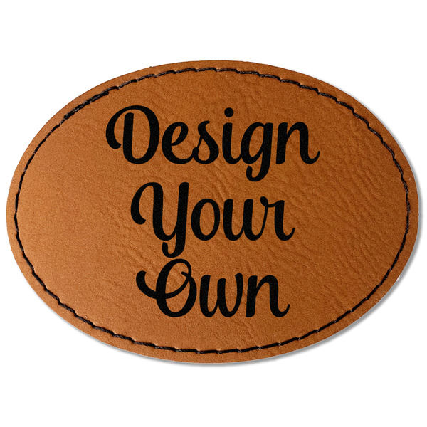 Design Your Own Faux Leather Iron On Patch - Oval