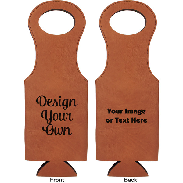 Design Your Own Leatherette Wine Tote Double Sided - Front and Back