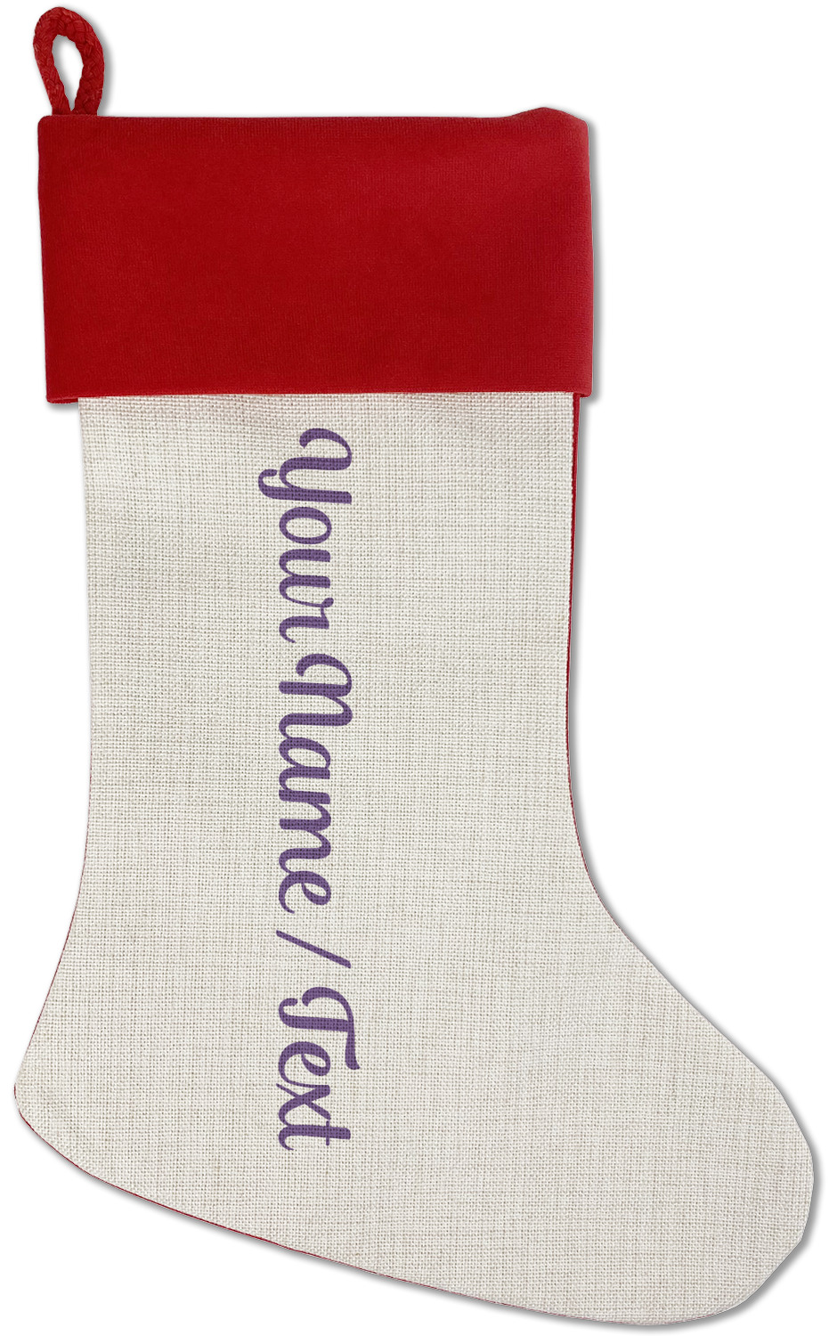 Design Your Own Red Linen Stocking | YouCustomizeIt