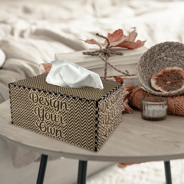 Design Your Own Rectangle Tissue Box Covers - Wood - In Context