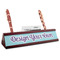 Design Your Own Red Mahogany Nameplates with Business Card Holder - Angle