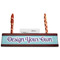 Design Your Own Red Mahogany Nameplates with Business Card Holder - Straight