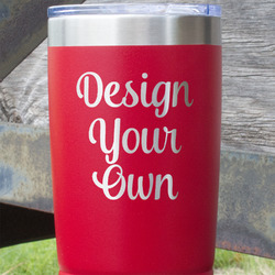 Design Your Own 20 oz Stainless Steel Tumbler - Red - Single-Sided